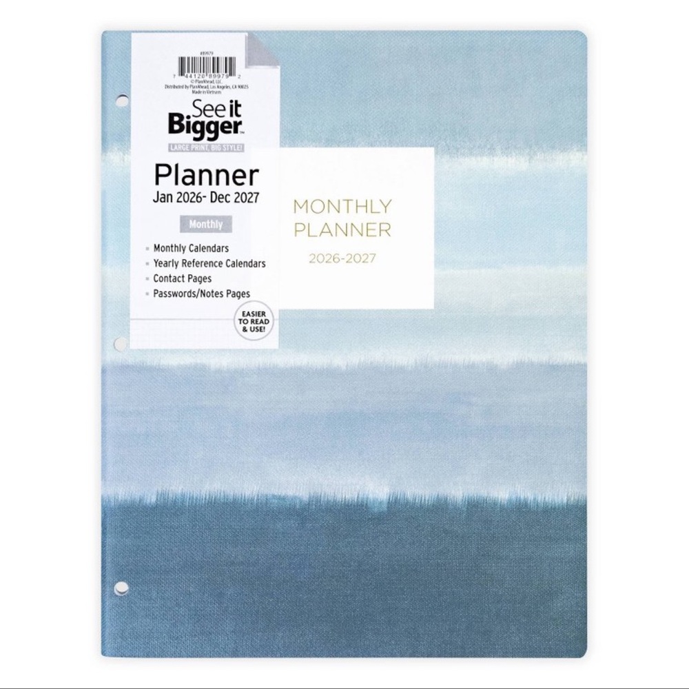 PlanAhead See it Bigger 2 Year Monthly Planner January 2026 - December 2027